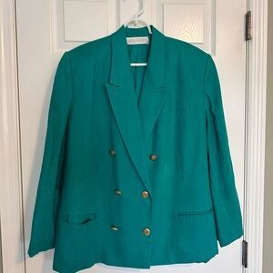 Valerie Stevens Teal Double-Breasted Blazer